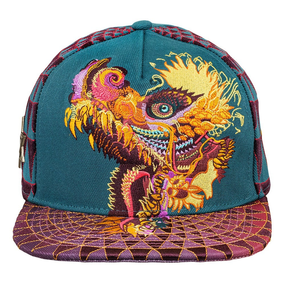 Android Jones Humming Dragon Green Fitted Hat