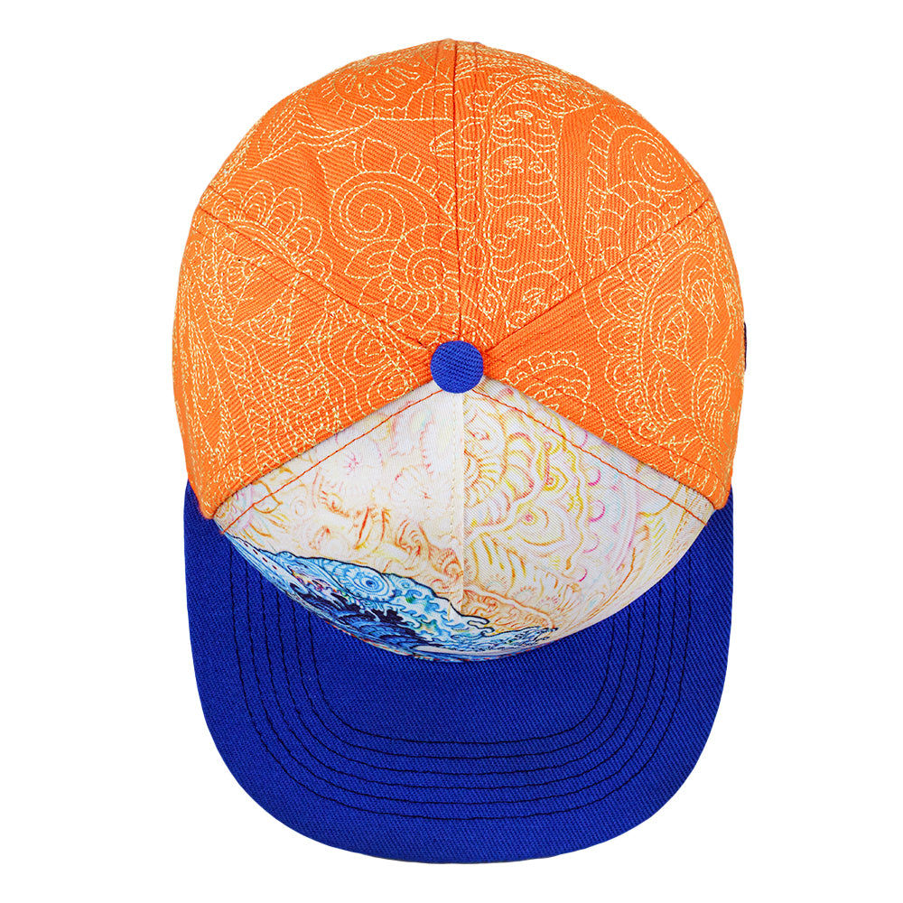 Randal Roberts Great Wave Orange Fitted Hat