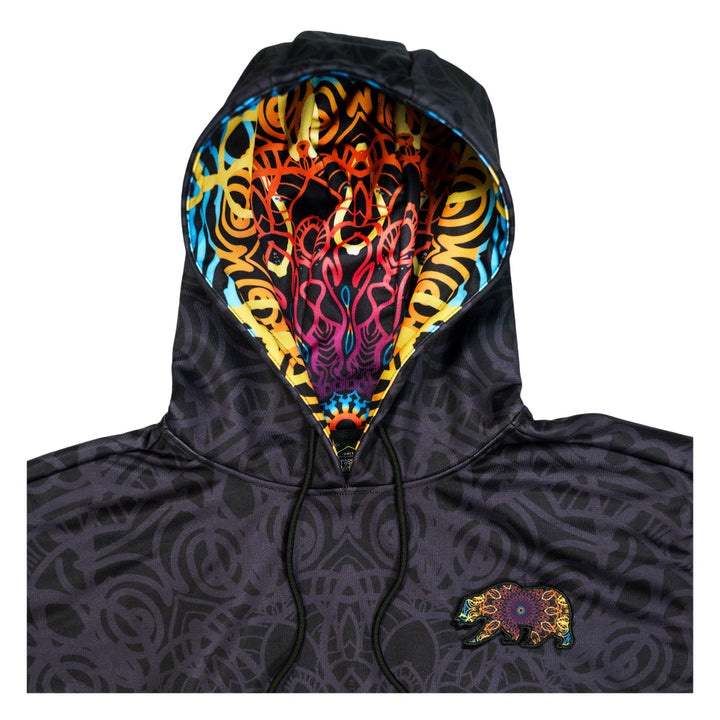 G Sprout Mandala Black Tall Pullover Hoodie