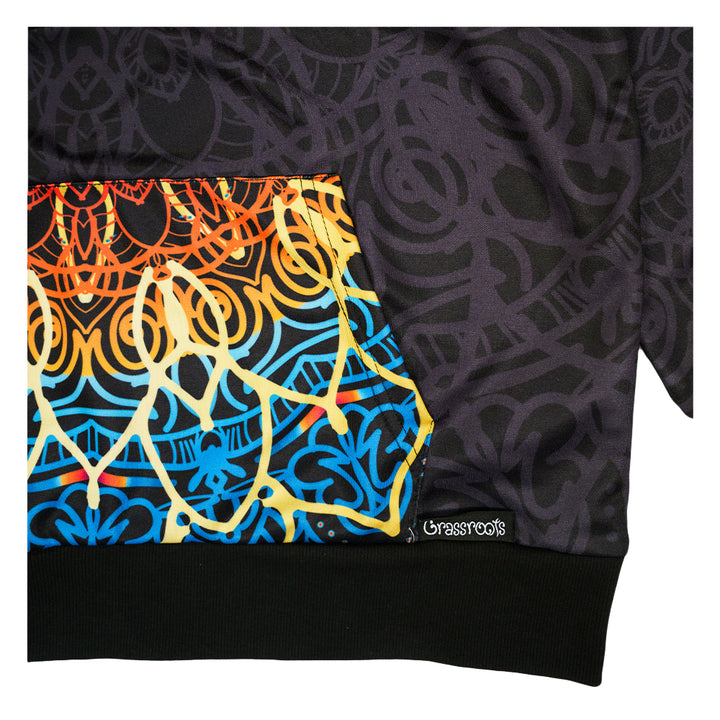G Sprout Mandala Black Tall Pullover Hoodie
