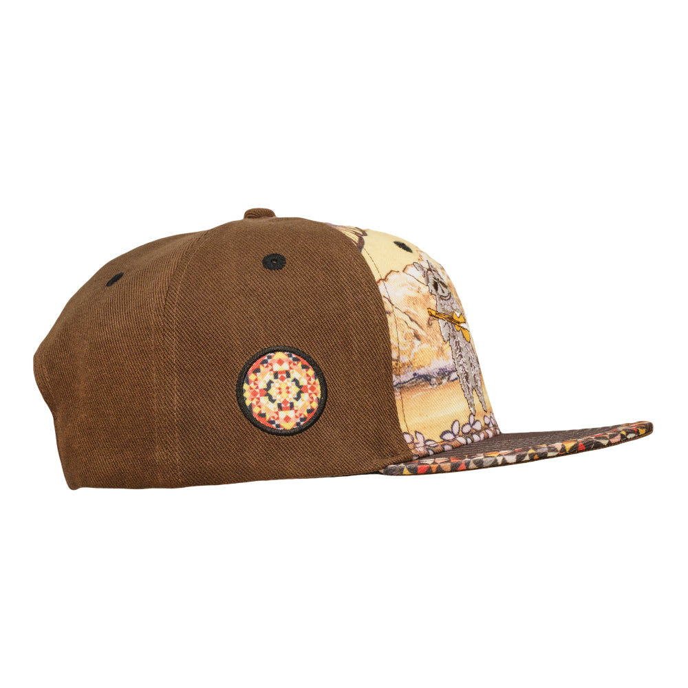 Foraged Pigment Raccoon Band Brown Snapback Hat