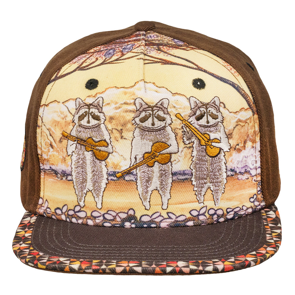 Foraged Pigment Raccoon Band Brown Snapback Hat
