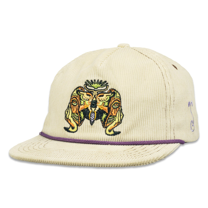 Maddy O'Neal Creatures Of My Mind Cream Corduroy Unstructured Snapback Hat