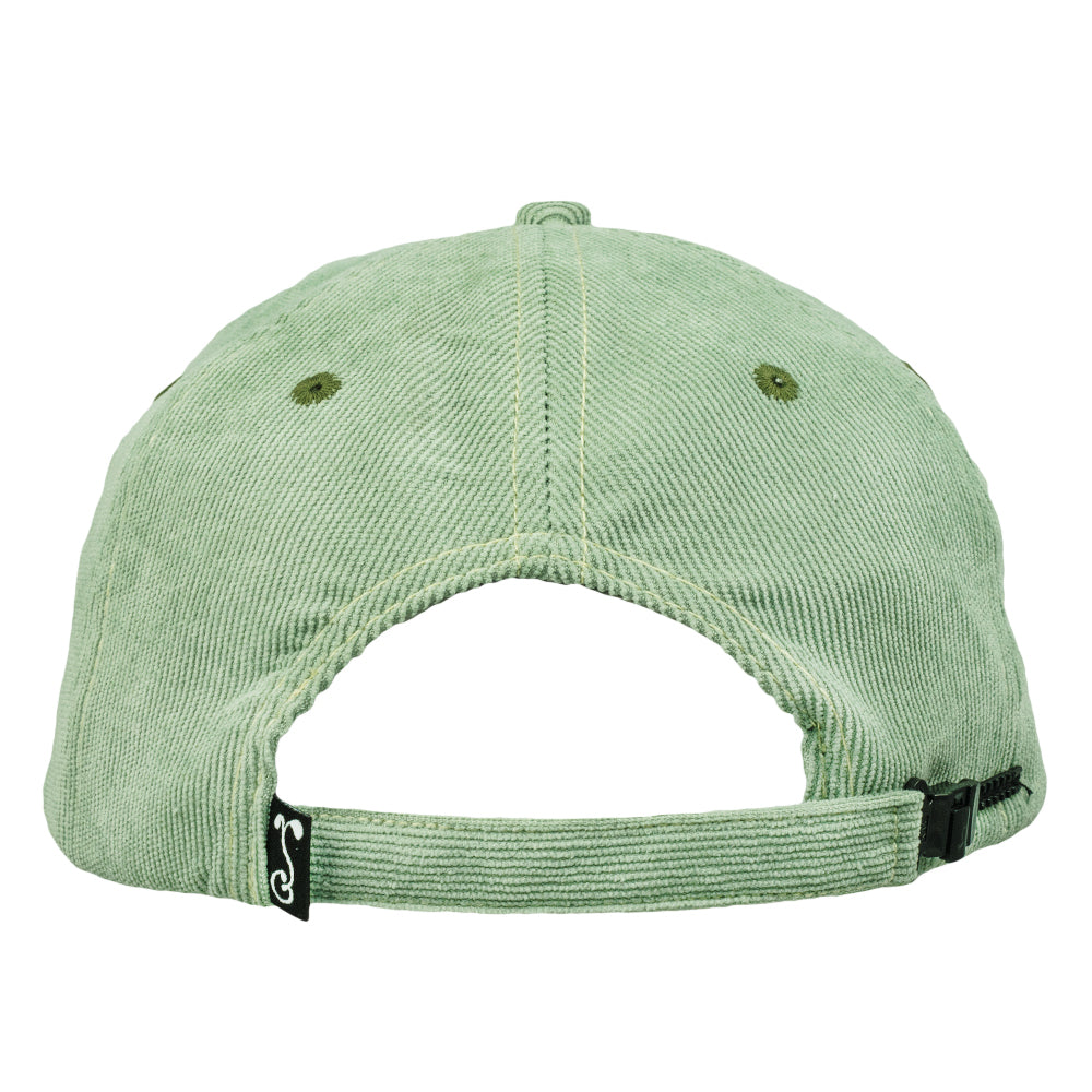 Late Night Radio Green Corduroy Unstructured Zipperback Hat