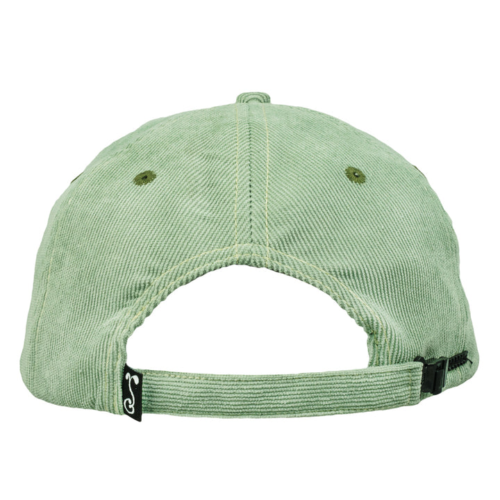 Late Night Radio Green Corduroy Unstructured Zipperback Hat