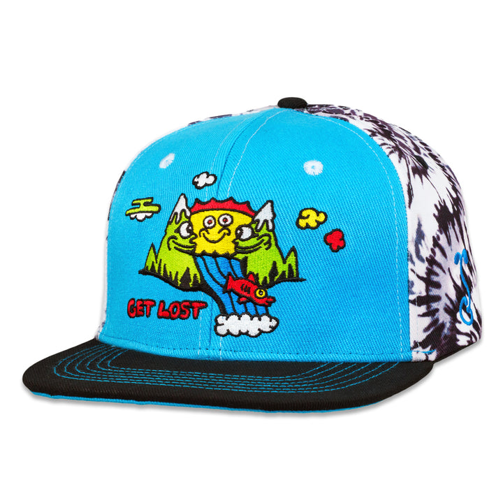 Killer Acid Get Lost Blue Tie-Dye Snapback Hat
