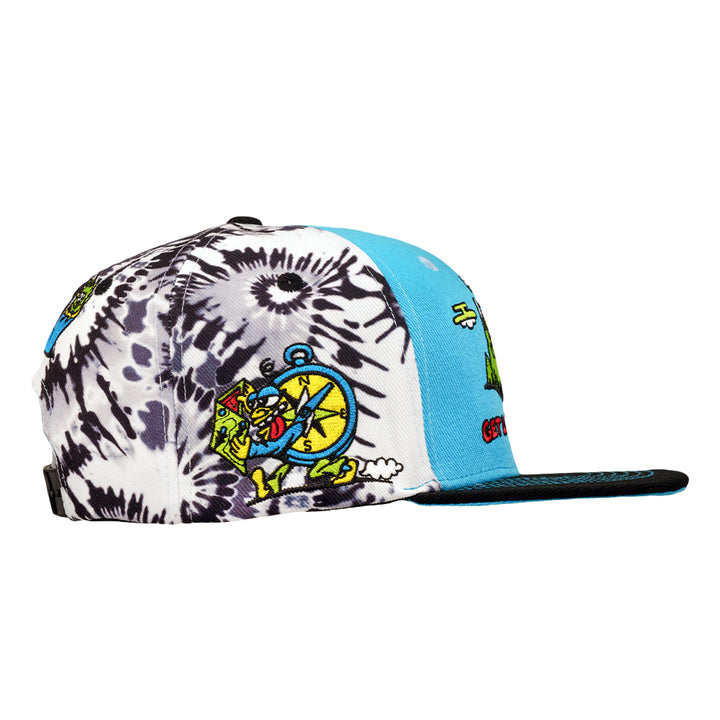 Killer Acid Get Lost Blue Tie-Dye Snapback Hat