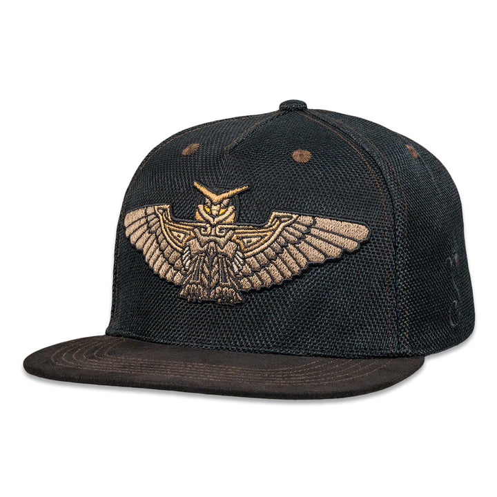 Mugwort Deco Owl Black Snapback Hat