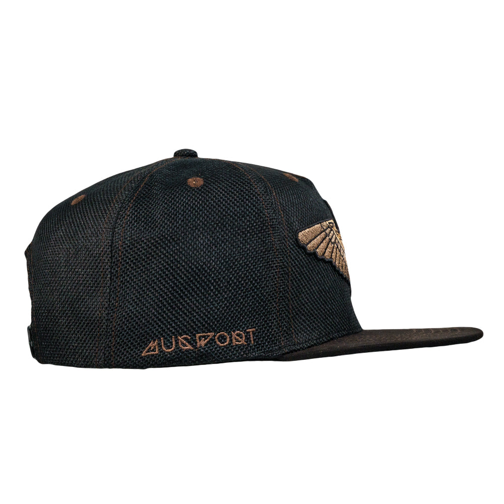 Mugwort Deco Owl Black Snapback Hat