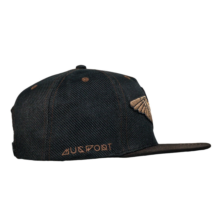 Mugwort Deco Owl Black Snapback Hat