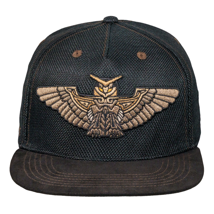Mugwort Deco Owl Black Snapback Hat