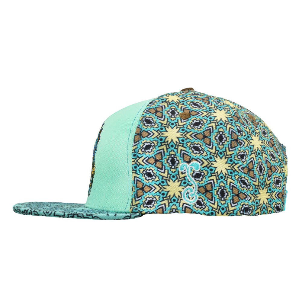 Morgan Mandala Sunshine Daydream Teal Snapback Hat