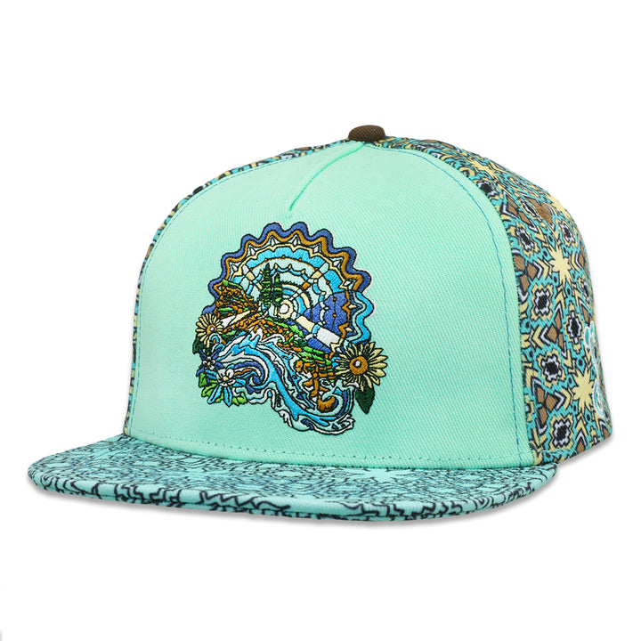 Morgan Mandala Sunshine Daydream Teal Snapback Hat