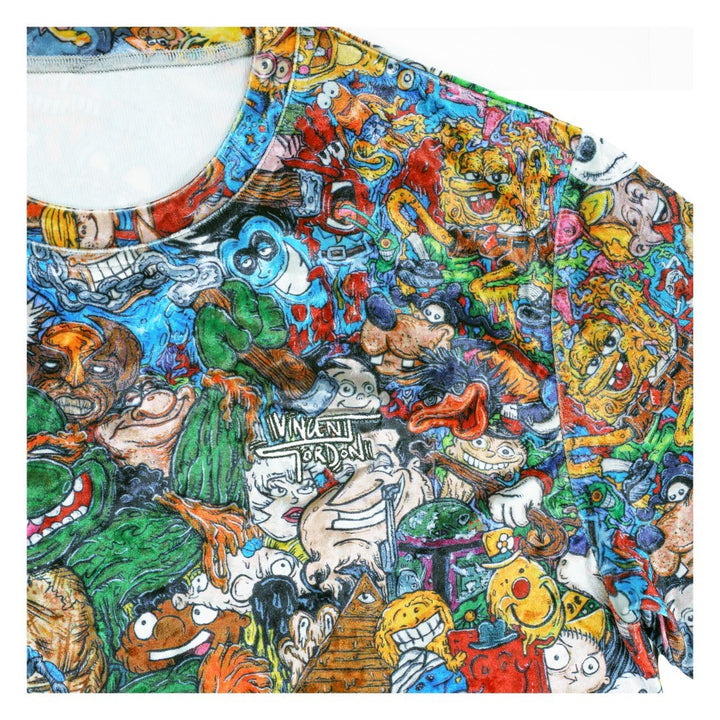 Vincent Gordon Cartoon Gumbo Crushed Velour T Shirt