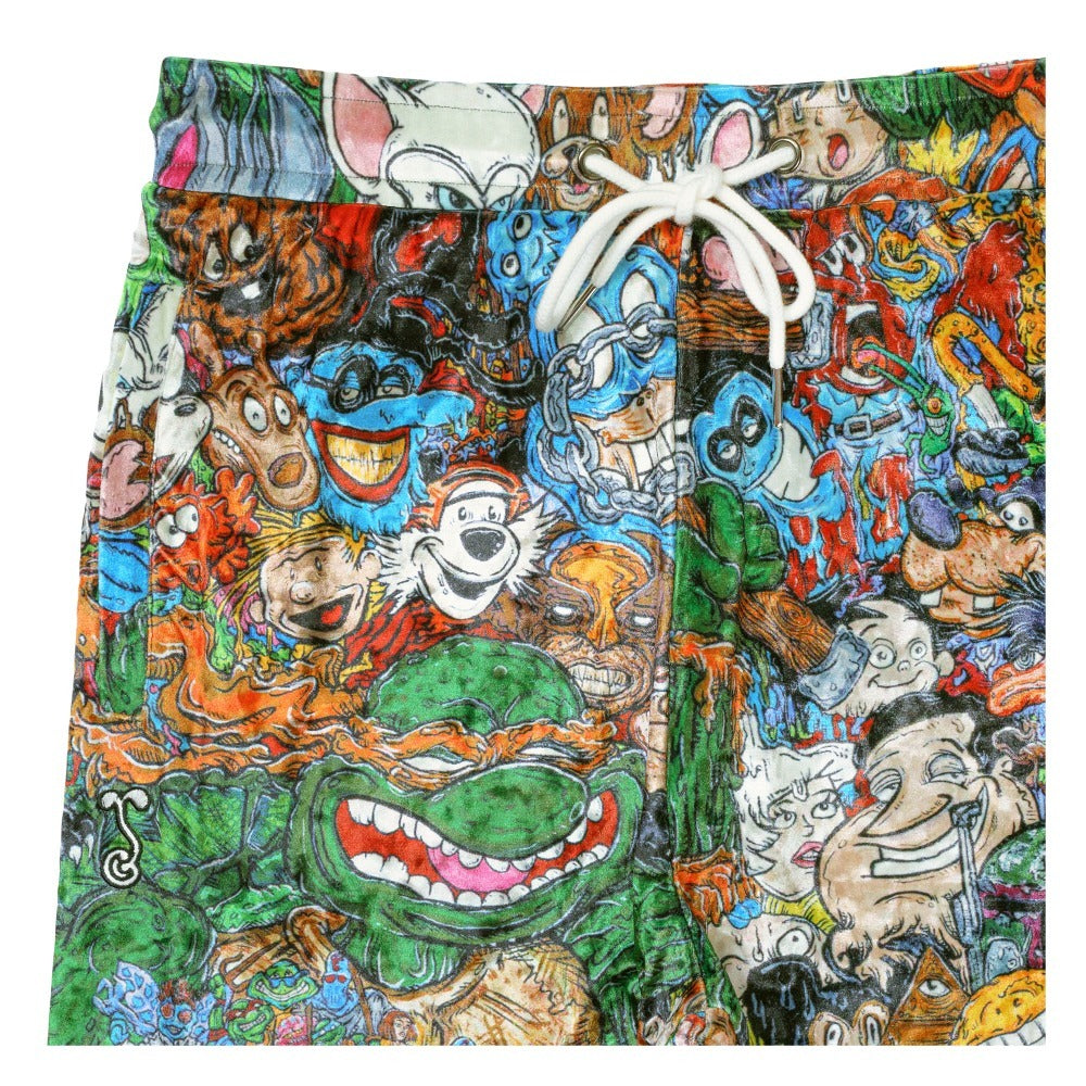 Vincent Gordon Cartoon Gumbo Crushed Velour Joggers