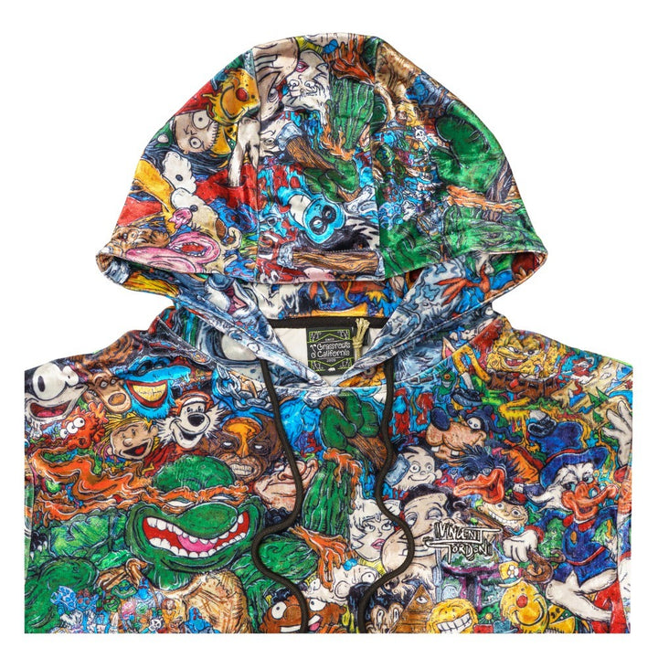 Vincent Gordon Cartoon Gumbo Crushed Velour Pullover Hoodie