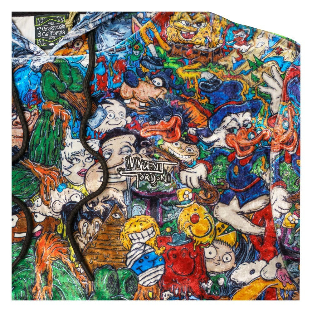 Vincent Gordon Cartoon Gumbo Crushed Velour Pullover Hoodie