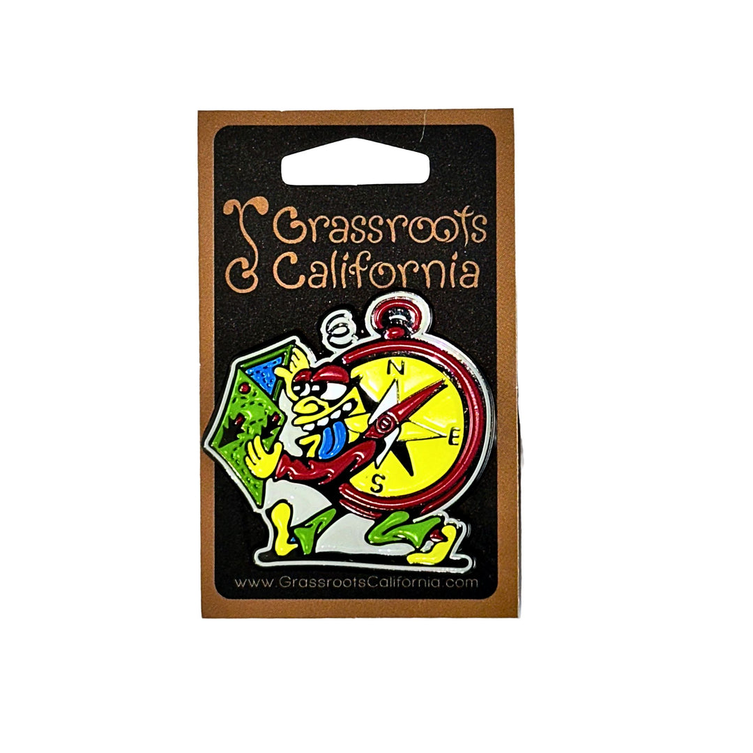 Killer Acid Get Lost Yellow Compass Pin