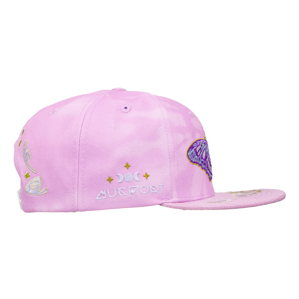Mugwort Moon Moth Purple Dye Snapback Hat