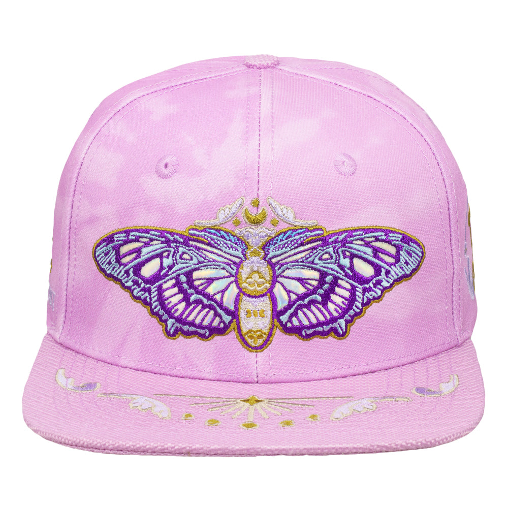 Mugwort Moon Moth Purple Dye Snapback Hat