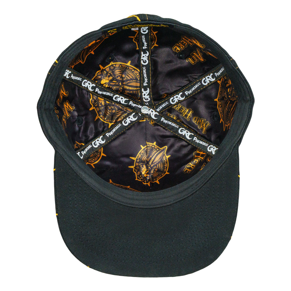 Psychedelic Bunny Gold Fitted Hat