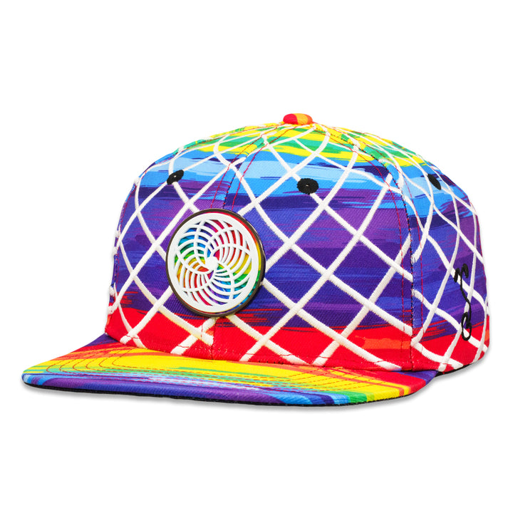 Karma Glass Rainbow Spinner Snapback Hat