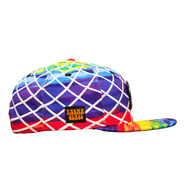 Karma Glass Rainbow Spinner Snapback Hat