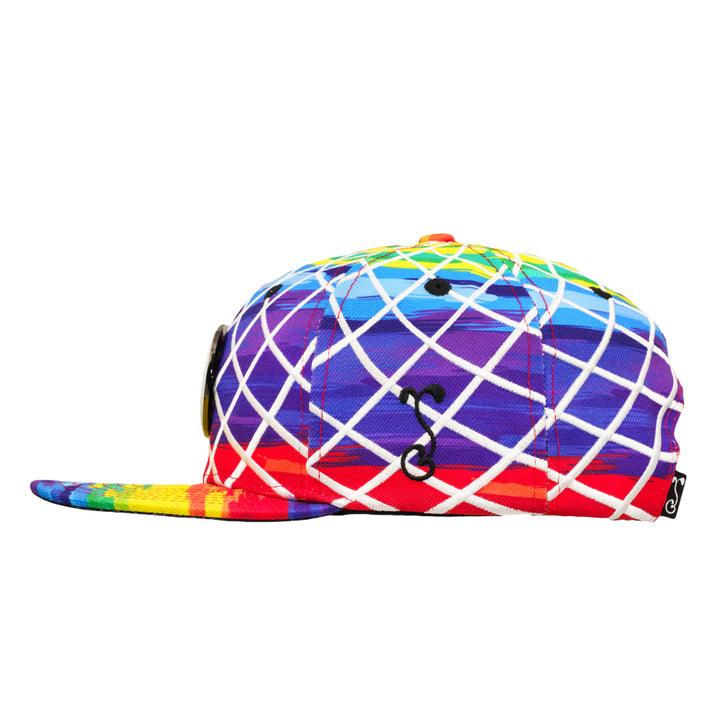 Karma Glass Rainbow Spinner Snapback Hat