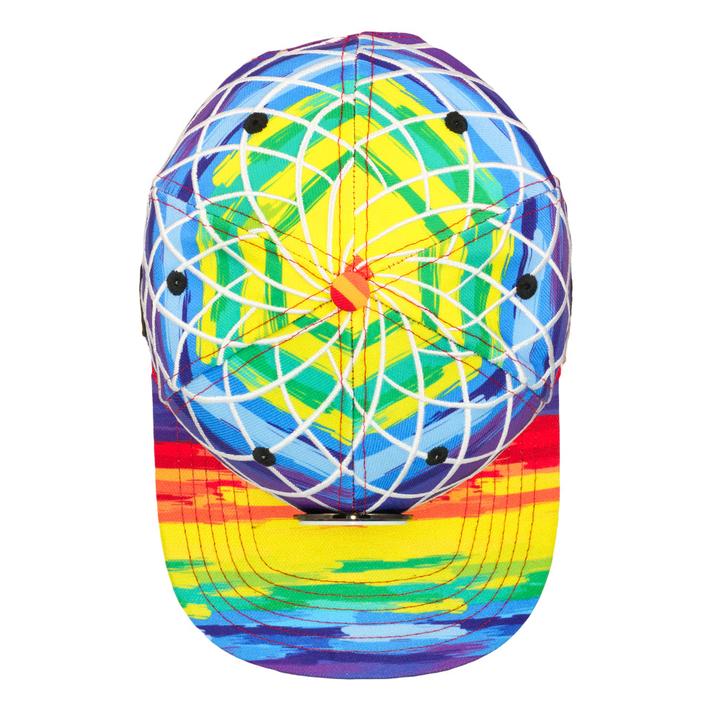 Karma Glass Rainbow Spinner Snapback Hat