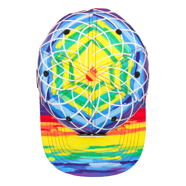 Karma Glass Rainbow Spinner Snapback Hat