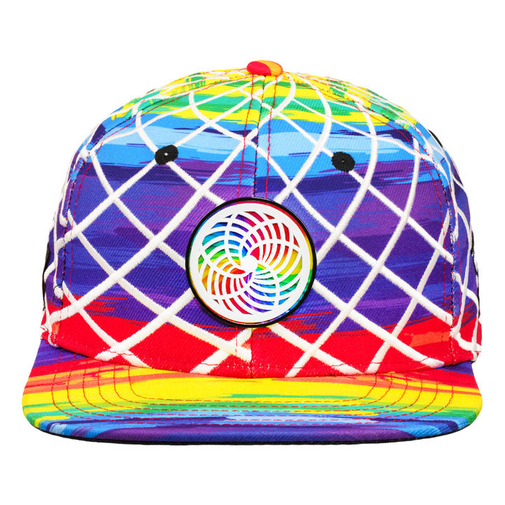 Karma Glass Rainbow Spinner Snapback Hat