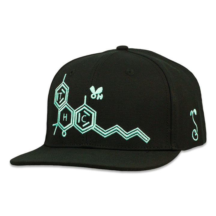 THC Bee Black Aqua Snapback Hat