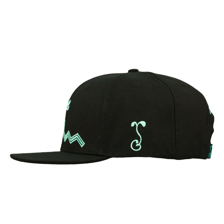 THC Bee Black Aqua Snapback Hat