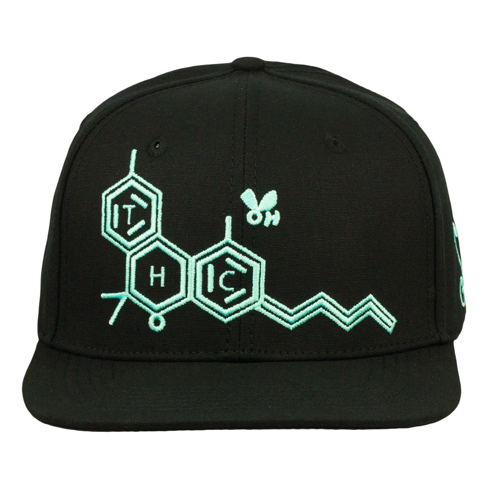 THC Bee Black Aqua Snapback Hat