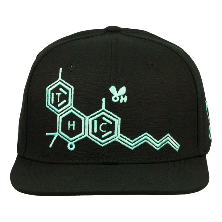 THC Bee Black Aqua Snapback Hat