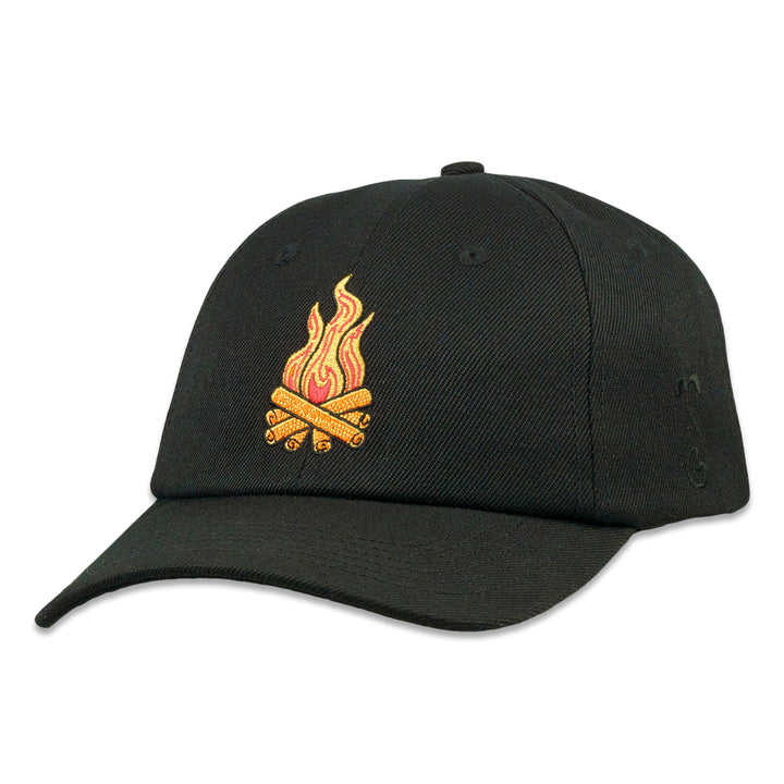Summer Camp Fire Black Dad Hat
