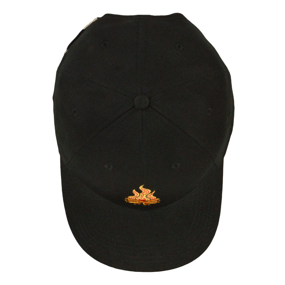 Summer Camp Fire Black Dad Hat
