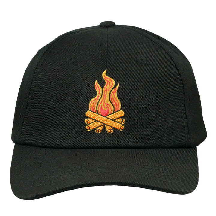 Summer Camp Fire Black Dad Hat