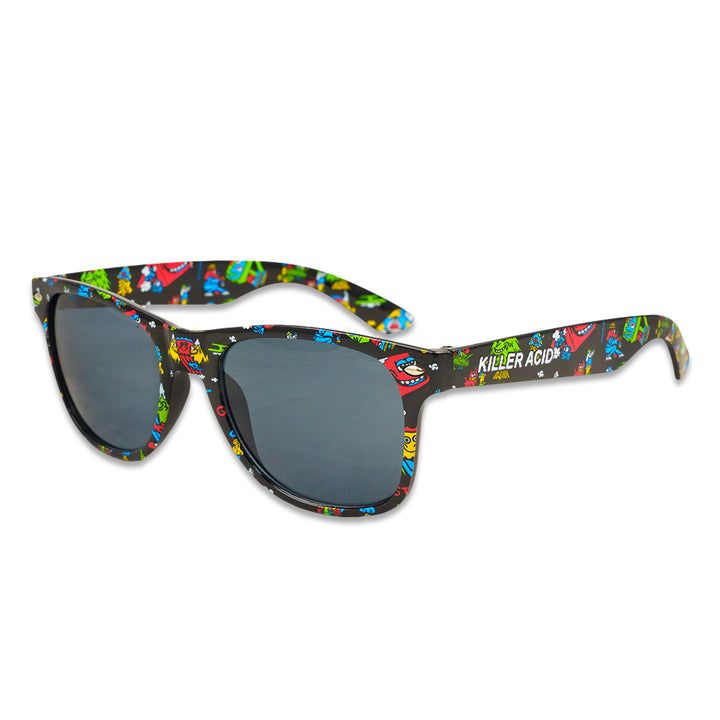 Killer Acid Get Lost sunglasses, dark lenses, colorful graffiti frame