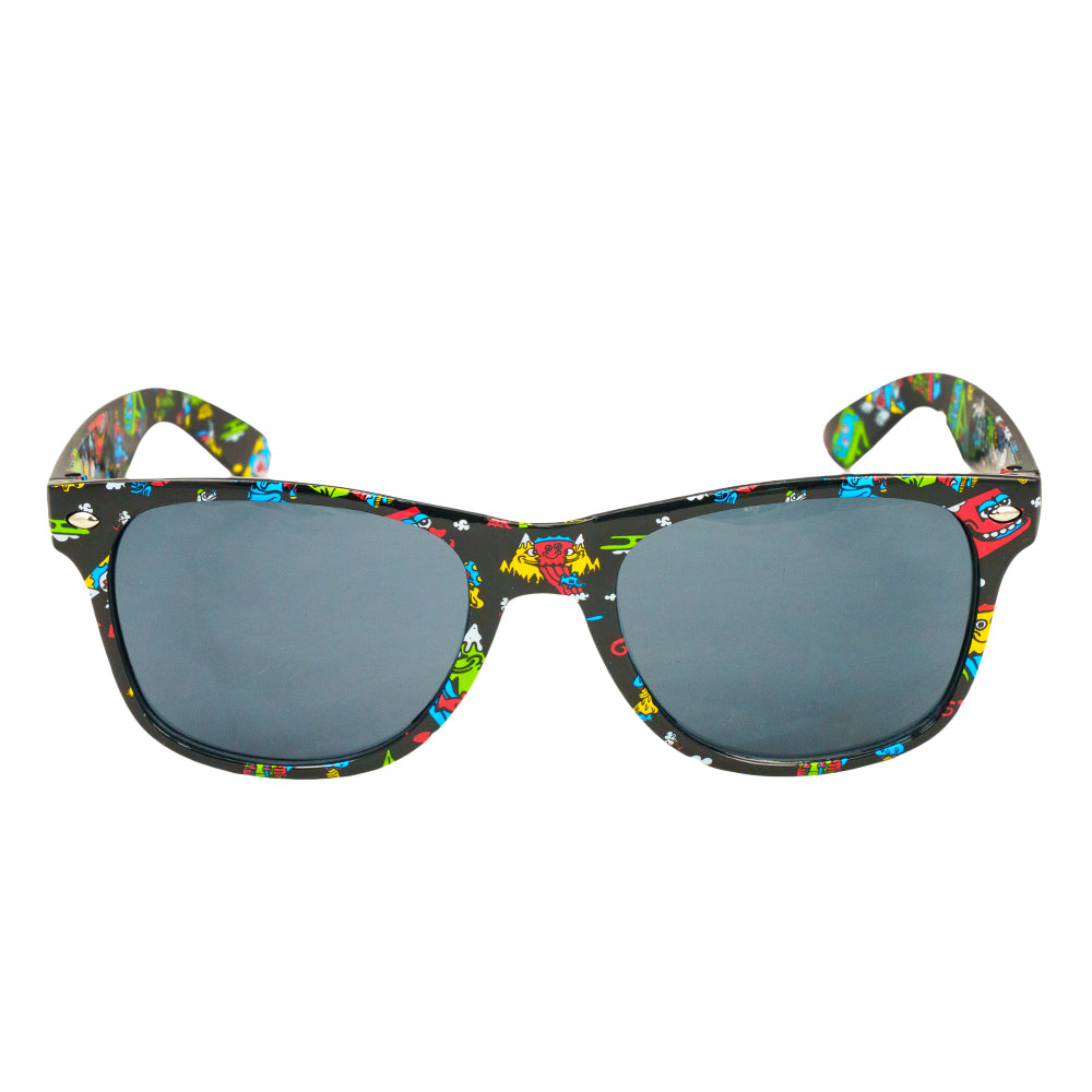 Killer Acid Get Lost sunglasses, dark lenses, colorful patterned frame