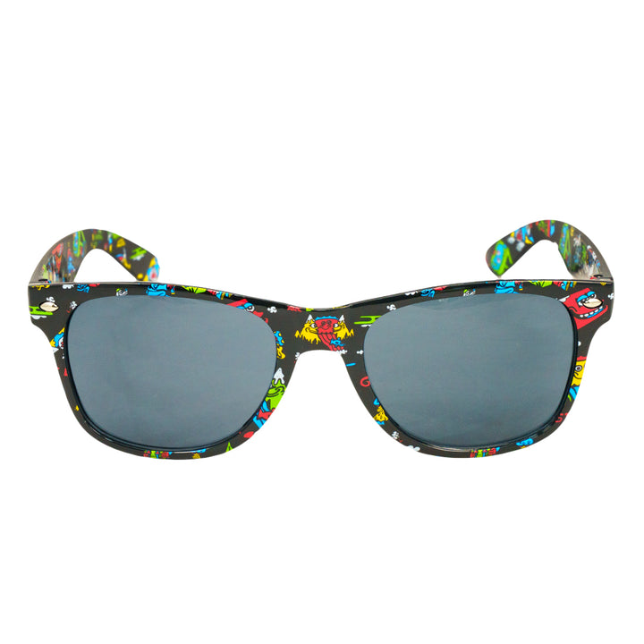 Killer Acid Get Lost sunglasses, dark lenses, colorful patterned frame