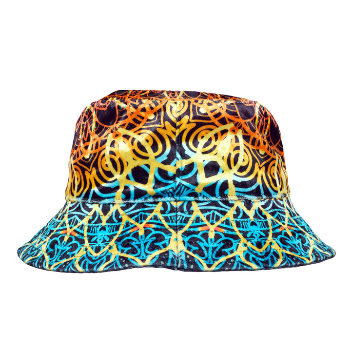 G Sprout Mandala Crushed Velour Reversible Bucket Hat