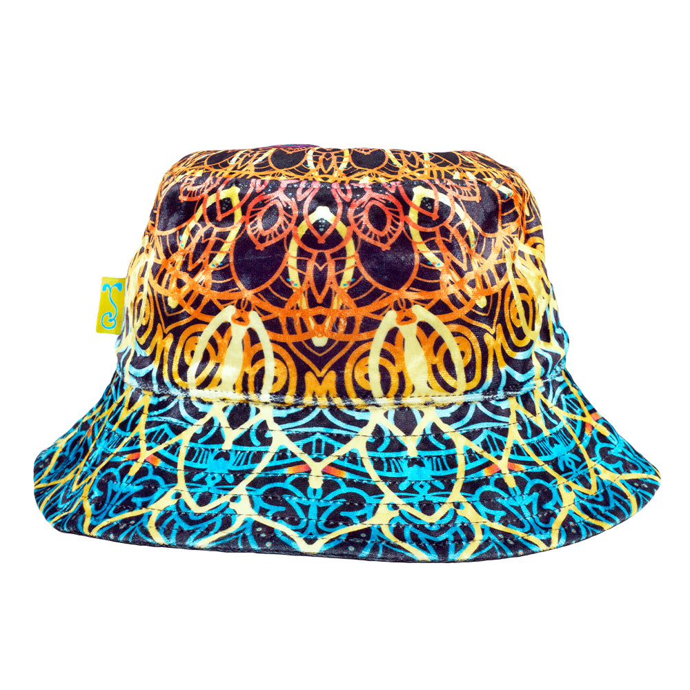 G Sprout Mandala Crushed Velour Reversible Bucket Hat