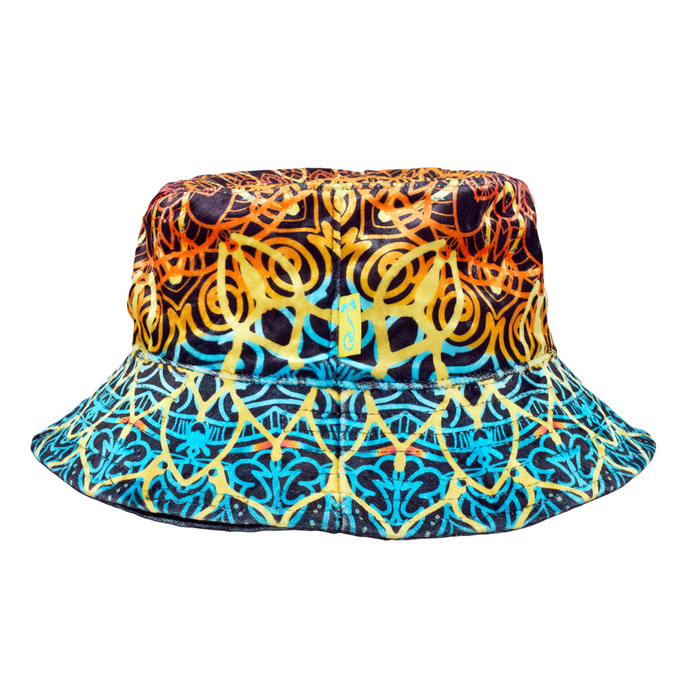 G Sprout Mandala Crushed Velour Reversible Bucket Hat