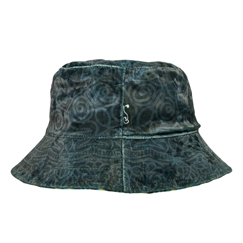 G Sprout Mandala Crushed Velour Reversible Bucket Hat