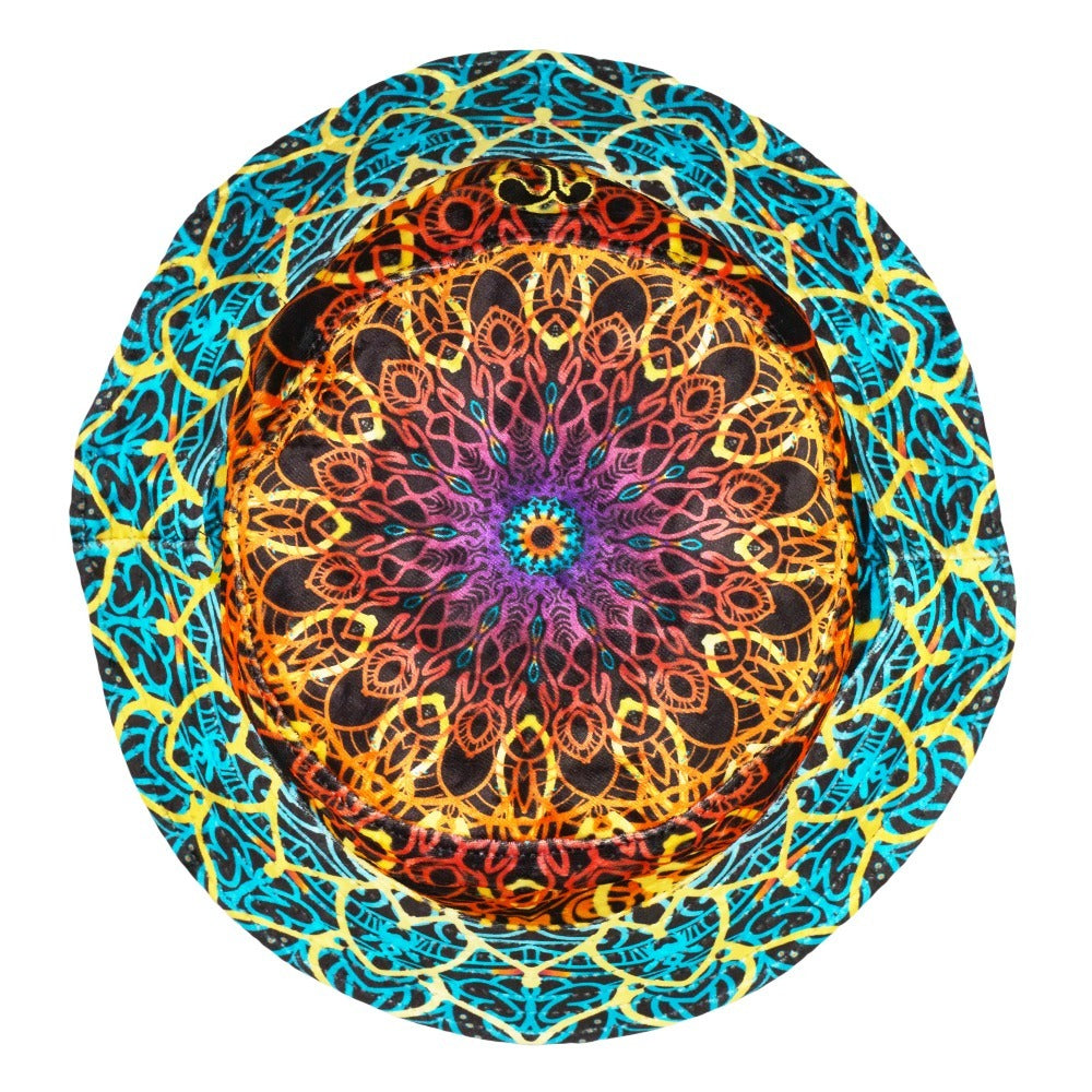 G Sprout Mandala Crushed Velour Reversible Bucket Hat