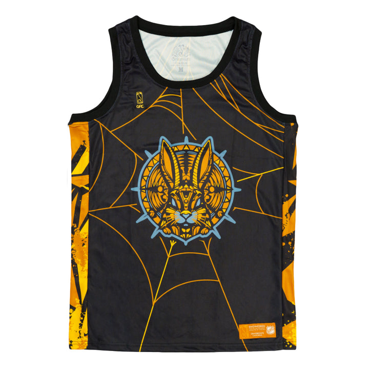 Psychedelic Bunny Gold Basketball Jersey