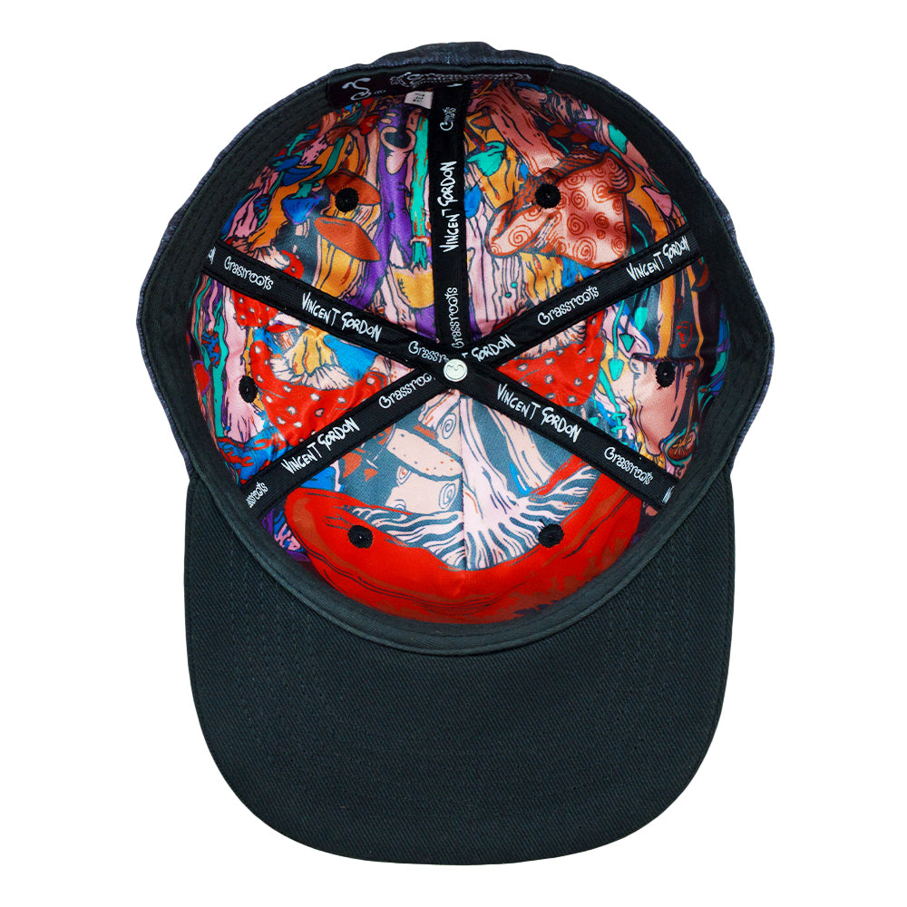 Vincent Gordon Melty Mushrooms Black Fitted Hat