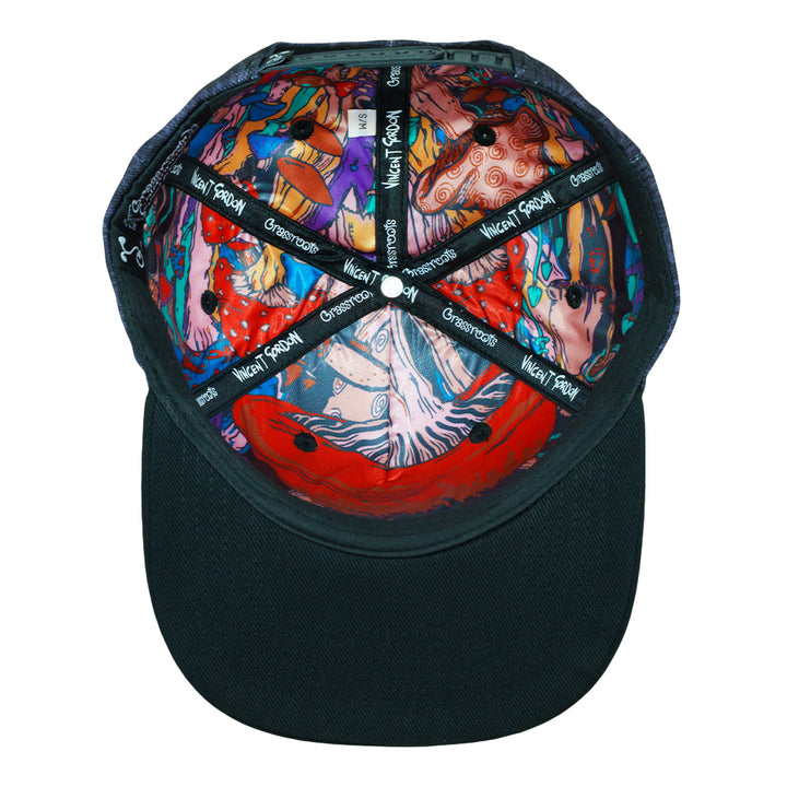Vincent Gordon Melty Mushrooms Black Snapback Hat