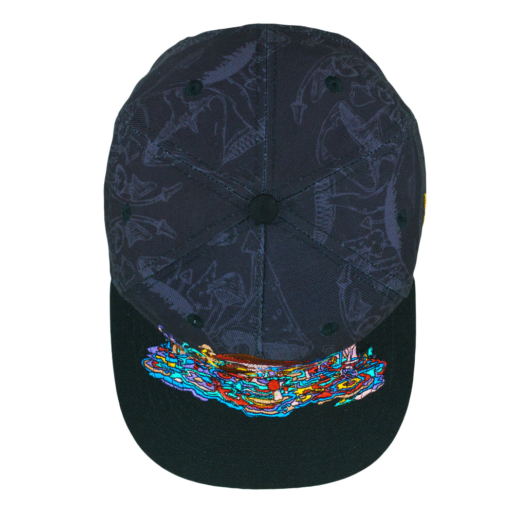 Vincent Gordon Melty Mushrooms Black Snapback Hat